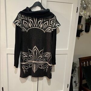 Aryeh Black and Gray Cowl Neck Sweater